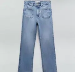 zara レディース　ハイウエスト ミニフレアデニムパンツ