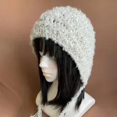 ハンドメイド　ボンネット帽　バラクラバ