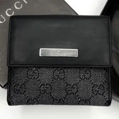 極美品✨GUCCI GGキャンバス 二つ折り財布 スクエア 10カード シルバー