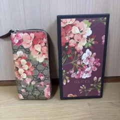 グッチ GGブルームス ラウンドファスナー長財布 404071 中古 GUCCI