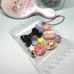 最強コラボ♪ くま+リボン パステルキャンディバックチャームキーホルダー【大④】