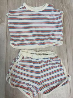 ストライプ柄 ベビー服 上下セット 70-80 60-70