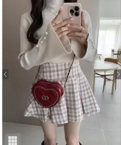 GRL インパン裏地付ツイードチェックミニスカート dk1278