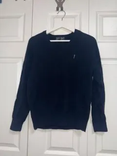 EAST BOYネイビー Vネック セーター限定紫ロゴ