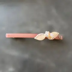 【ALEXANDRE DE PARIS】ストーン付リーフデザインバレッタ/ピンク