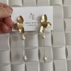 ブライダルアクセサリー ピアス ANGE.ETOILE plume gold