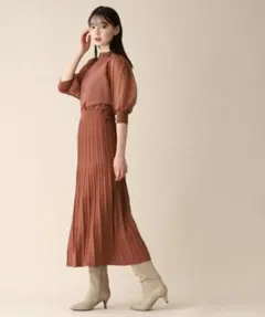 OPAQUE.CLIP 異素材ドッキングニットワンピース