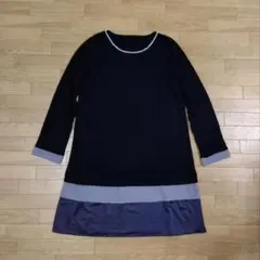 ワンピース　秋冬物黒中古ＬサイズＡライン