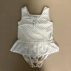 petit main 水玉 花柄 ワンピース水着 130
