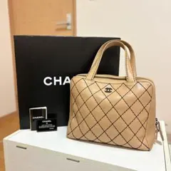 CHANEL ワイルドステッチ ハンドバッグ ベージュ キルティングのサムネイル