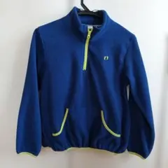 青 フリースジャケット ハーフジップ
