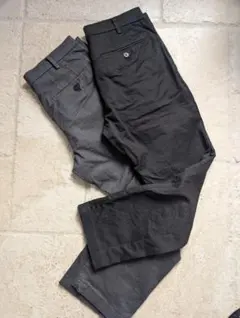 ユニクロ スリムフィットチノ W73 股下65 黒 ダークグレー 2本セット