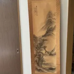 合箱 落款印譜在 絹本着色山水画【高士観山水景図】 田能村直入 模写 山水図/Web書画ミュージアム 田能村直入 絵画