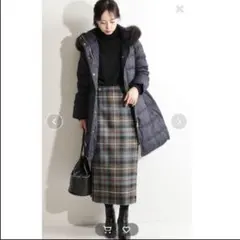 【新品未使用】イエナ　P/タフタ　ロングダウンコート　ネイビー　38