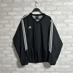 adidas ブラック ナイロンプルオーバー