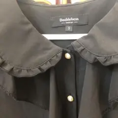 Doublefocus フリル襟 半袖シャツ S 黒・白　2￼枚セット