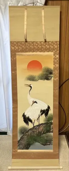 玉 泉 筆 絹本彩色画 タイトル 【 松 上 鶴 図 】 共箱 Yahoo!オークション -「松上鶴」(美術品) の落札相場・落札価格