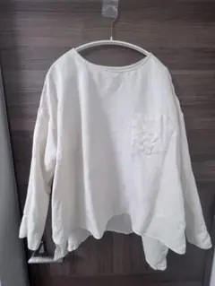 wafu. 【リネントップス】前後差の着丈がポイント！ポケット付きゆるTセイロン