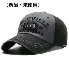 【新品・未使用】NYS アメカジ ヴィンテージ風キャップ ダークグレー