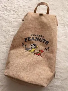 美品 廃番 SNOOPY スヌーピー ウッドストック 麻風 レジ袋ストッカー