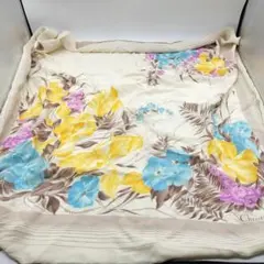 クリスチャンディオール 大判スカーフ　花柄　シルク　CD　レトロ