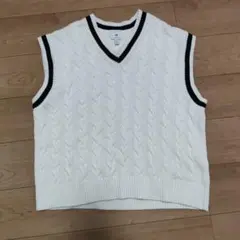 H&M ホワイト Vネック ノースリーブ ベスト M
