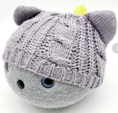 NICOBO（ニコボ)のアクセサリーハンドメイド ネコちゃんのニット帽子 グレーのサムネイル