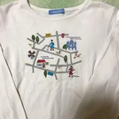 ファミリア　140 長袖　白　刺繍　ロンT