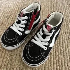 Vans ジッパー付きハイカットスニーカー 黒/白　14cm