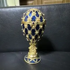 青金装飾卵型ボックス