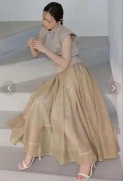 【新品未使用】アニュアンス　メッシュ フレアスカート