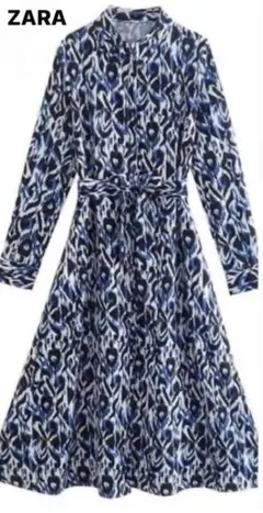 美品　ZARA ザラ　プリントロングワンピース　総柄 XS