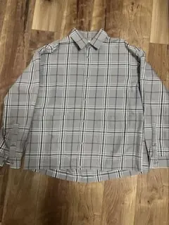 coen チェック柄 長袖シャツ Sサイズ グレー