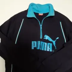 PUMA ハーフジップ トレーナー ネイビー/ターコイズ140㎝