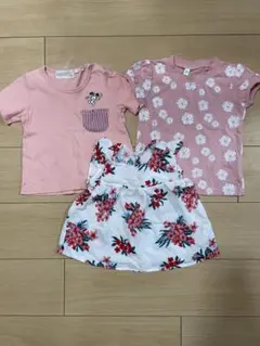 90センチ　女の子 半袖　まとめ売り 3点　花柄　スヌーピー　ピンク