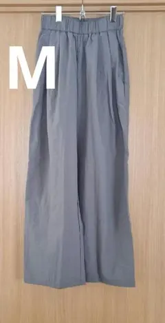 ワイドパンツ レディース M グレー 薄手