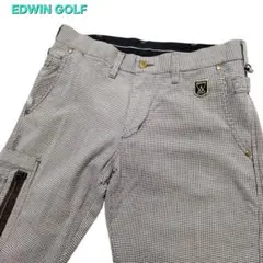 EDWIN GOLF 千鳥格子カーゴパンツ W73　茶/白のサムネイル