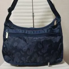 3232【未使用】LeSportsacデラエブショルダー　ペイズリー　ネイビー