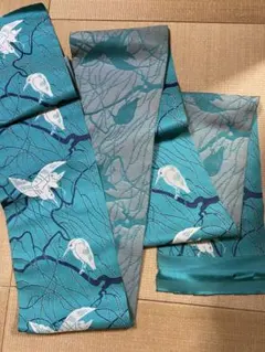 未仕立て品・正絹、本場筑前博多織帯地　八寸