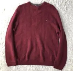 チャップスラルフローレン ニット ヘリンボーン ボルドー XL コットン