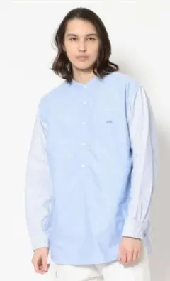 ザノースフェイス パープルレーベル　バンドカラー プルオーバーシャツ