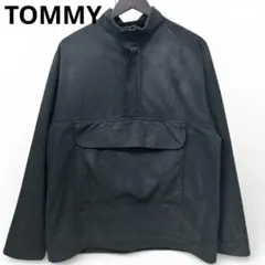 Tommy/トミーブラックハーフジップSメンズゆったりジャケット