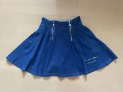 メゾピアノジュニア　M（150）デニムフレアスカート 星型ジッパー付き