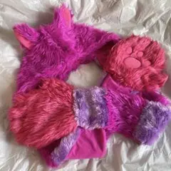 東京ディズニーリゾート 耳付きフード　チェシャ猫 マフラーファンキャップ 被り物