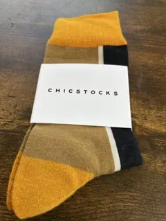 CHICSTOCKS ソックス S カーキベージュ イエローのサムネイル
