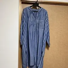 最終値下げ！未使用！ヤマダヤ　アーガ　ストライプ　シャツワンピース