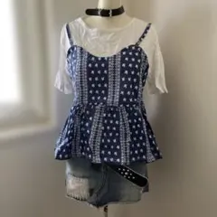 anap minpiレイヤードトップス重ね着ツインy2k森ガールエスニック00sのサムネイル