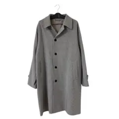 ステンカラーコート ロングコート ブラック×ホワイト