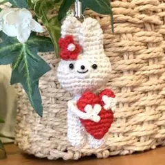 あみぐるみ★うさぎ・チャーム★キューピッド★ハート
