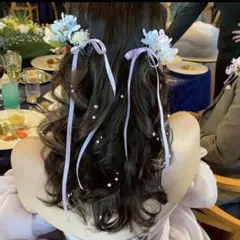 ヘッドドレス ウェディング 結婚式 花 リボン